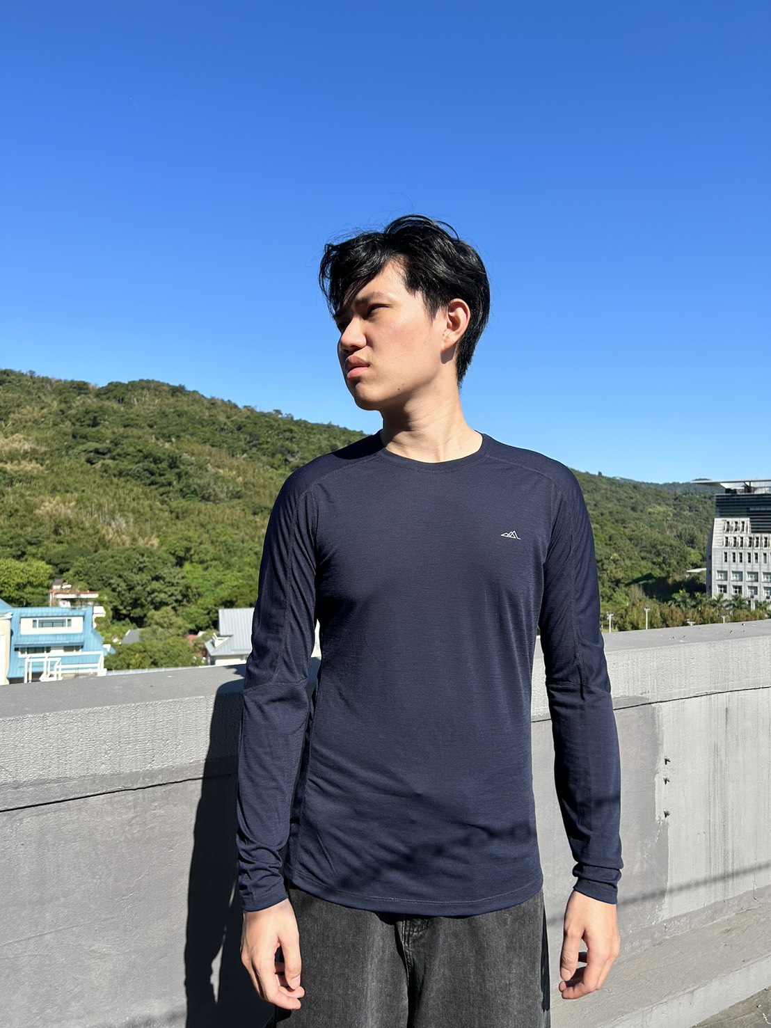 透氣輕暖羊毛混紡長袖(男)(小瑕疵出清品）