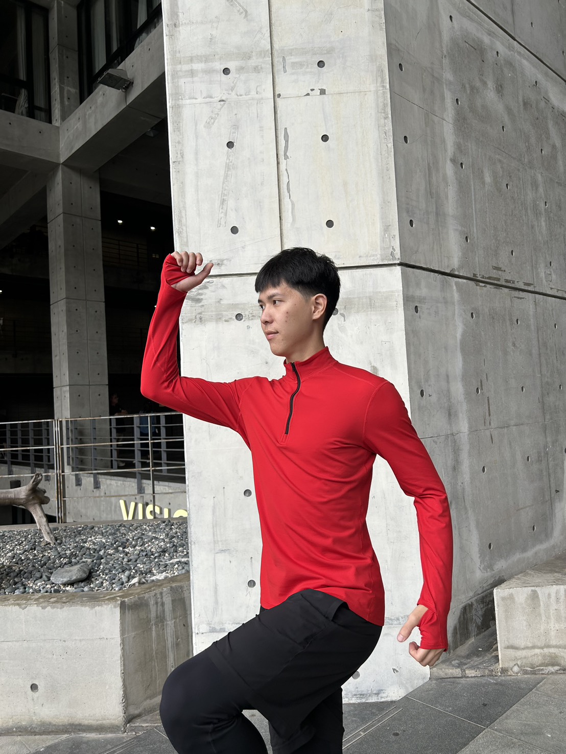 25/26織宇男半門襟拇指洞刷毛衣