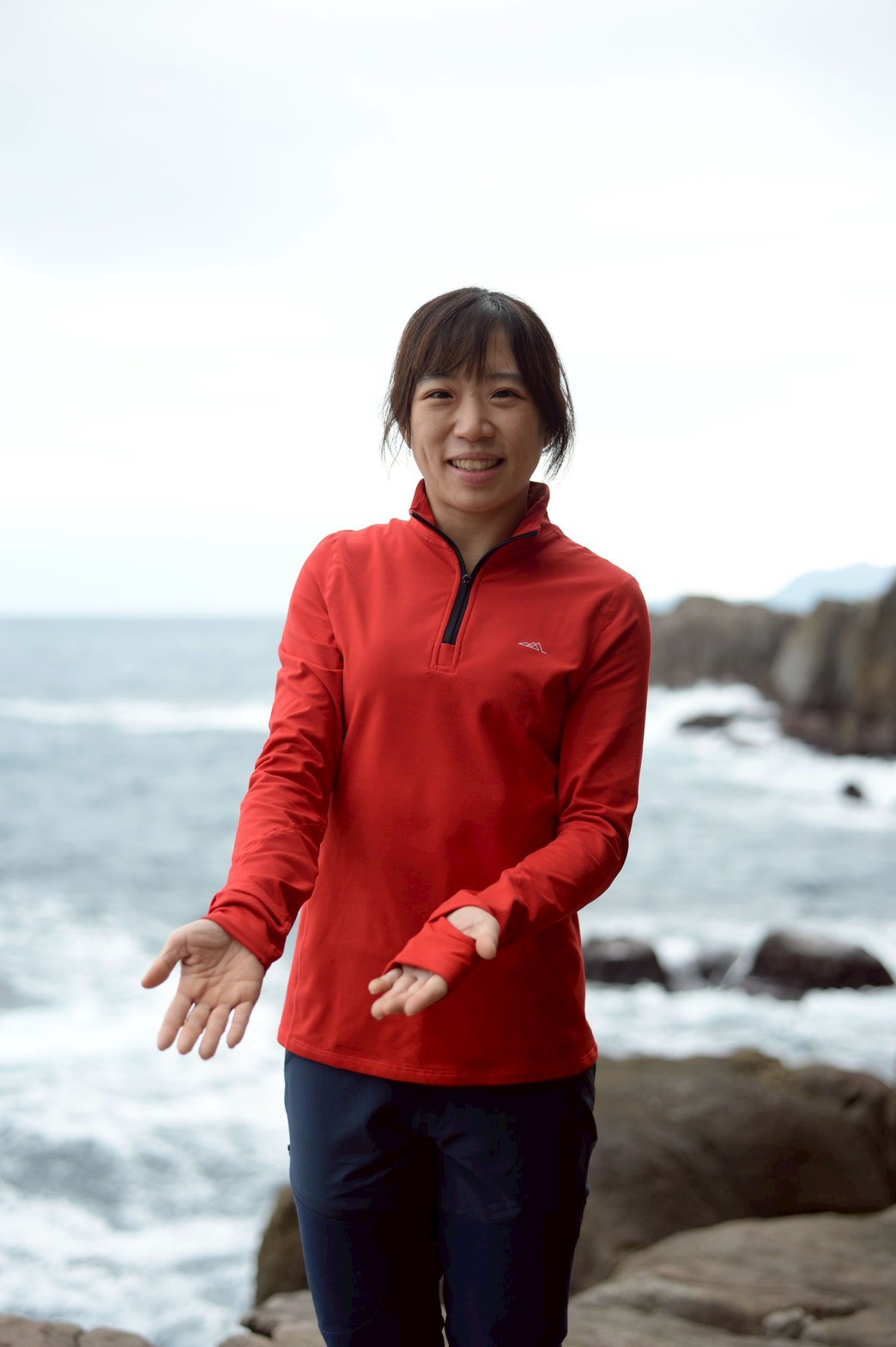 25/26織宇女半門襟拇指洞刷毛衣