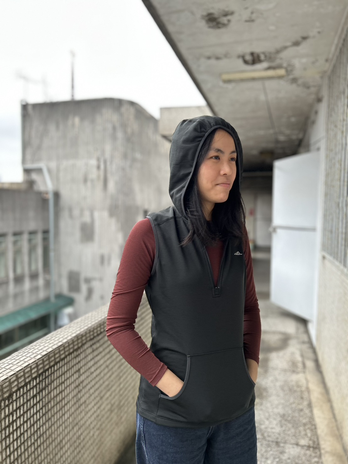 25/26暖洋洋羊毛混紡女連帽背心