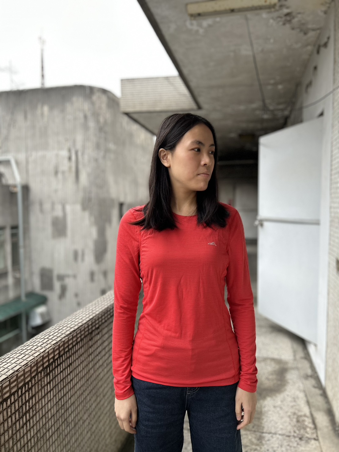 透氣輕暖羊毛混紡長袖(女)