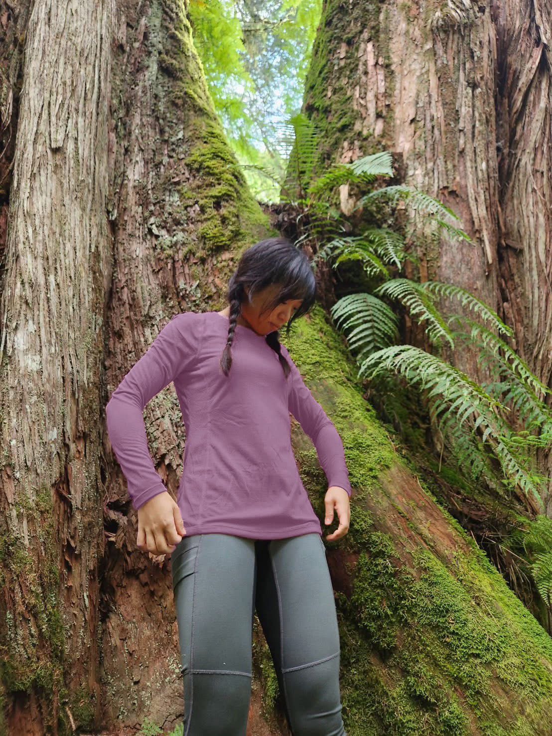 透氣輕暖羊毛混紡長袖(女)