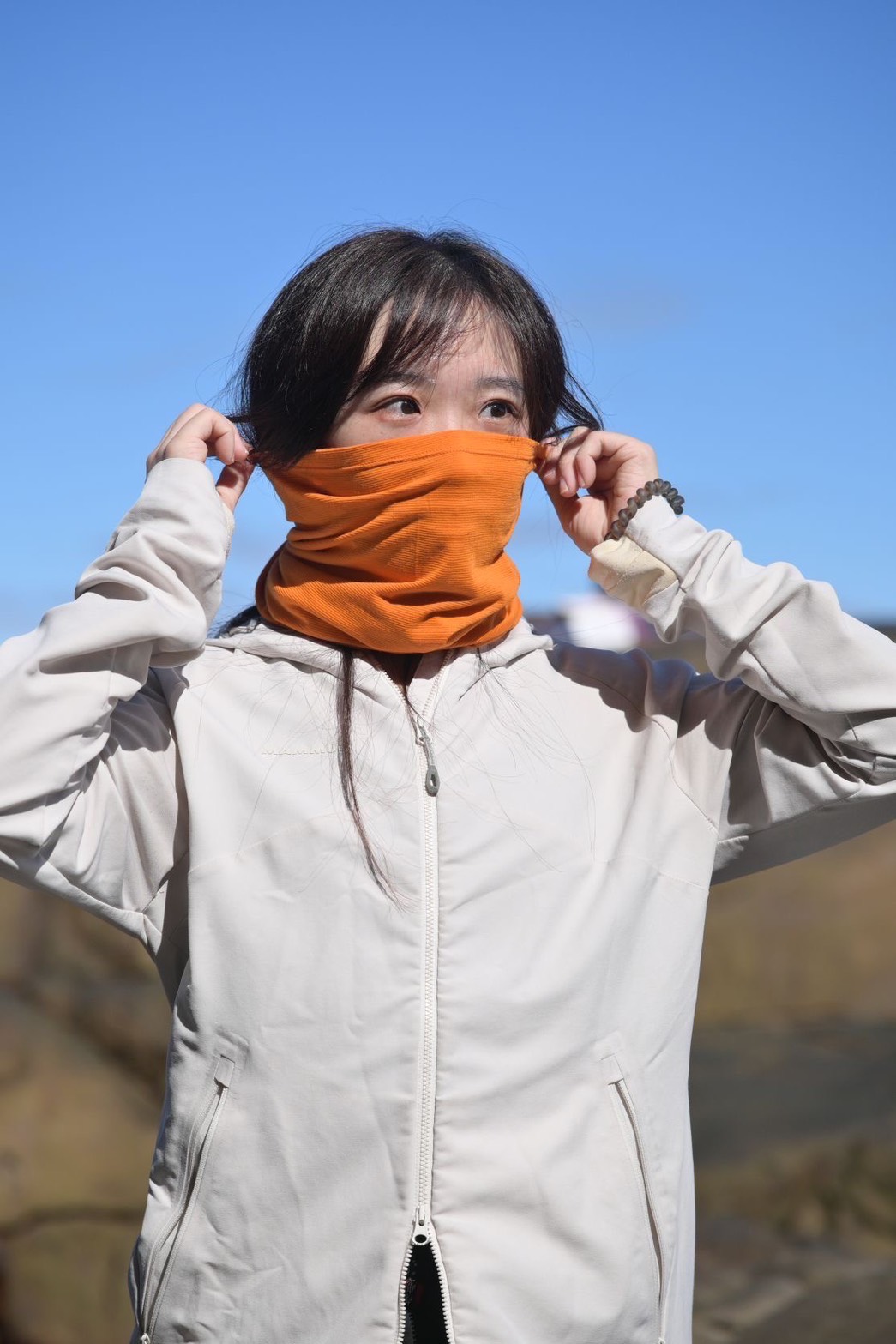 薄羊毛混紡魔術頭巾