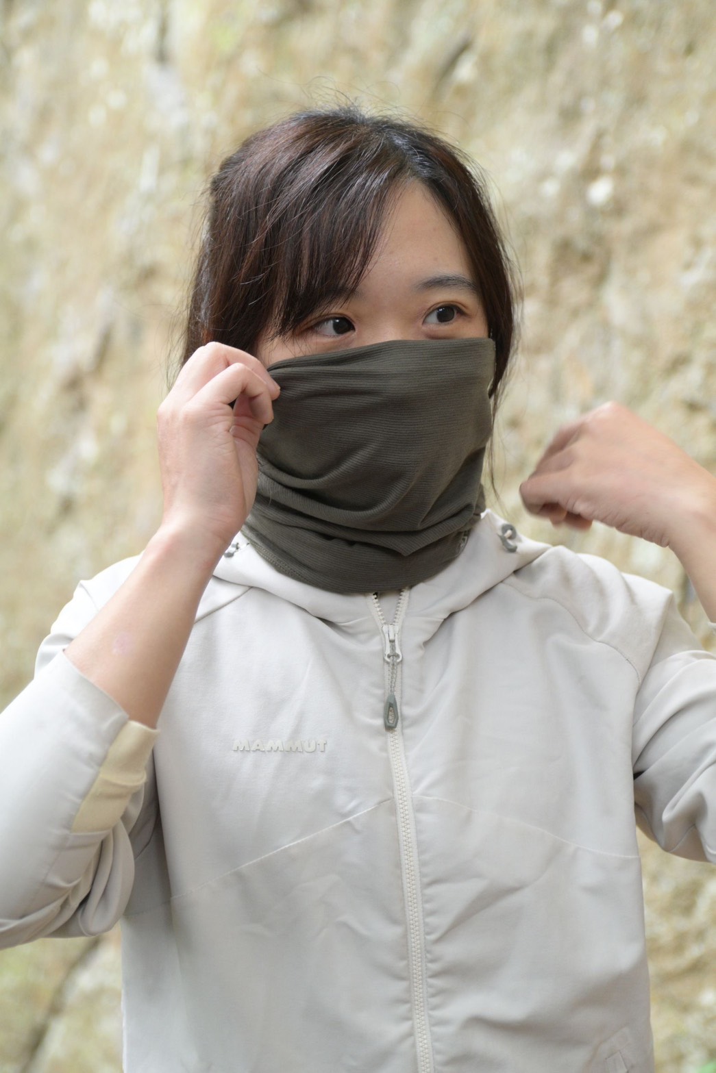 薄羊毛混紡魔術頭巾