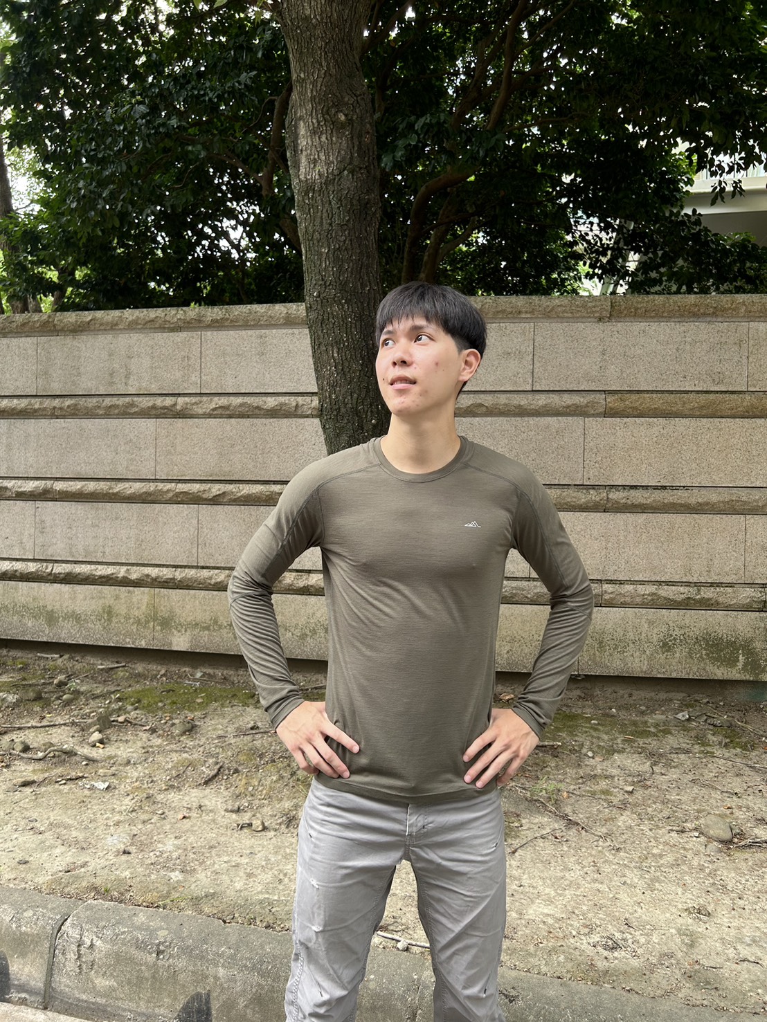 透氣輕暖羊毛混紡長袖(男)(小瑕疵出清品）