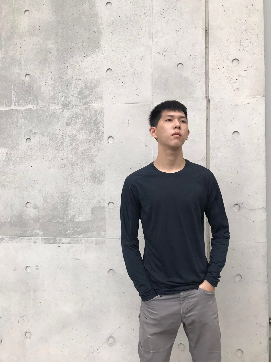 透氣輕暖羊毛混紡長袖(男)(小瑕疵出清品）