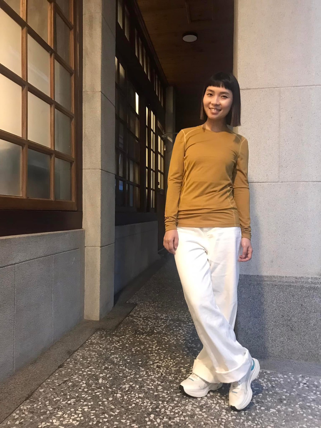 透氣輕暖羊毛混紡長袖(女)（小瑕疵出清品）