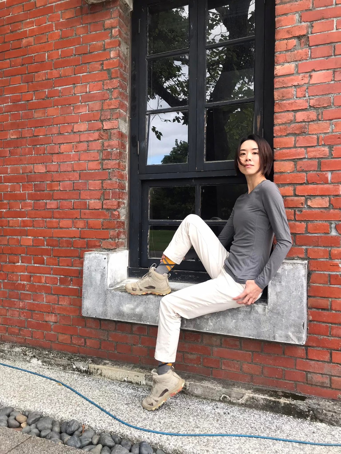 透氣輕暖羊毛混紡長袖(女)（小瑕疵出清品）