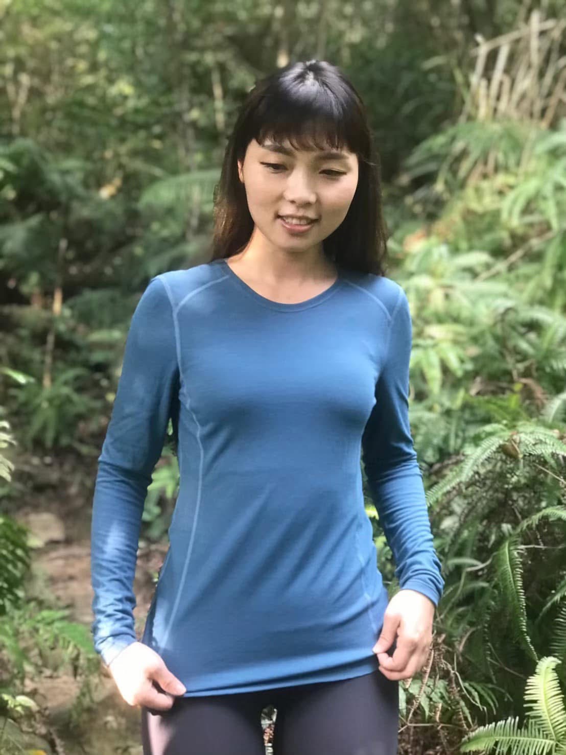 透氣輕暖羊毛混紡長袖(女)（小瑕疵出清品）